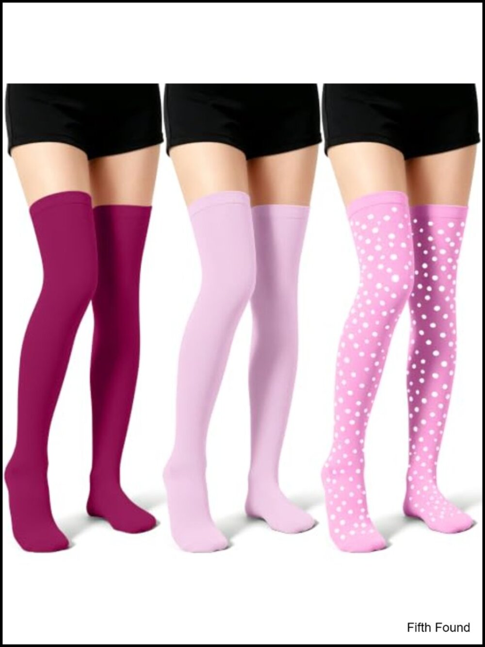 3 Pairs Thigh High Compression Socks 15-20 mmHg Nylon Spandex Unisex